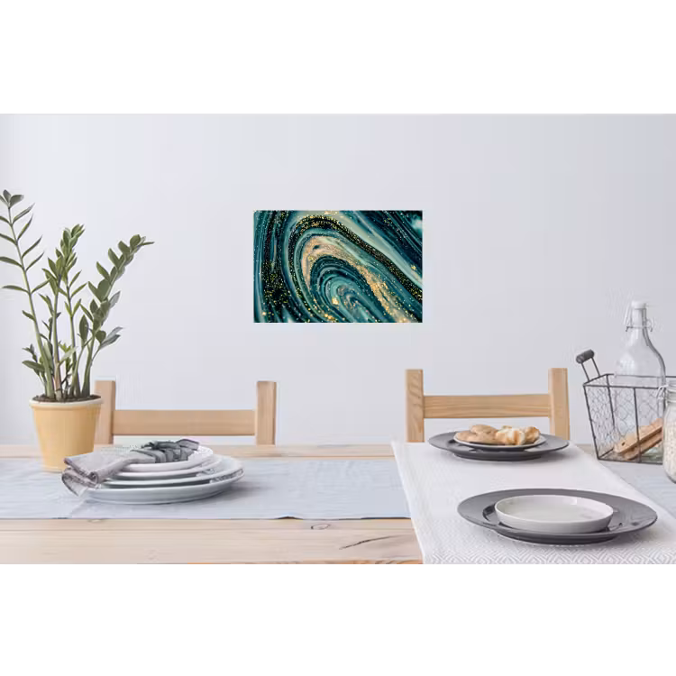 Muursticker - Marmerlook - Luxe - Goud - Turquoise - Glitter — 3