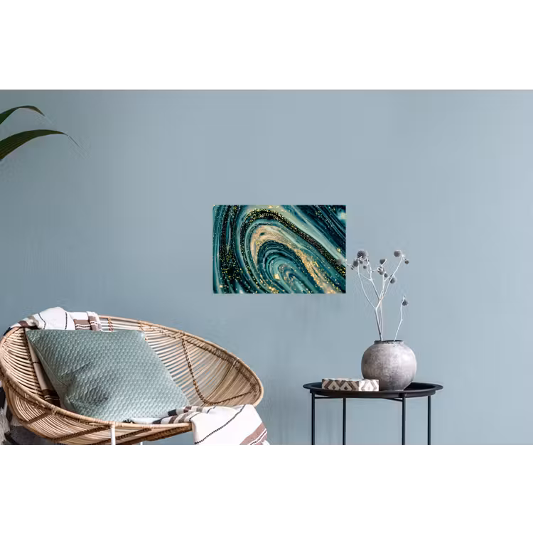 Muursticker - Marmerlook - Luxe - Goud - Turquoise - Glitter — 4