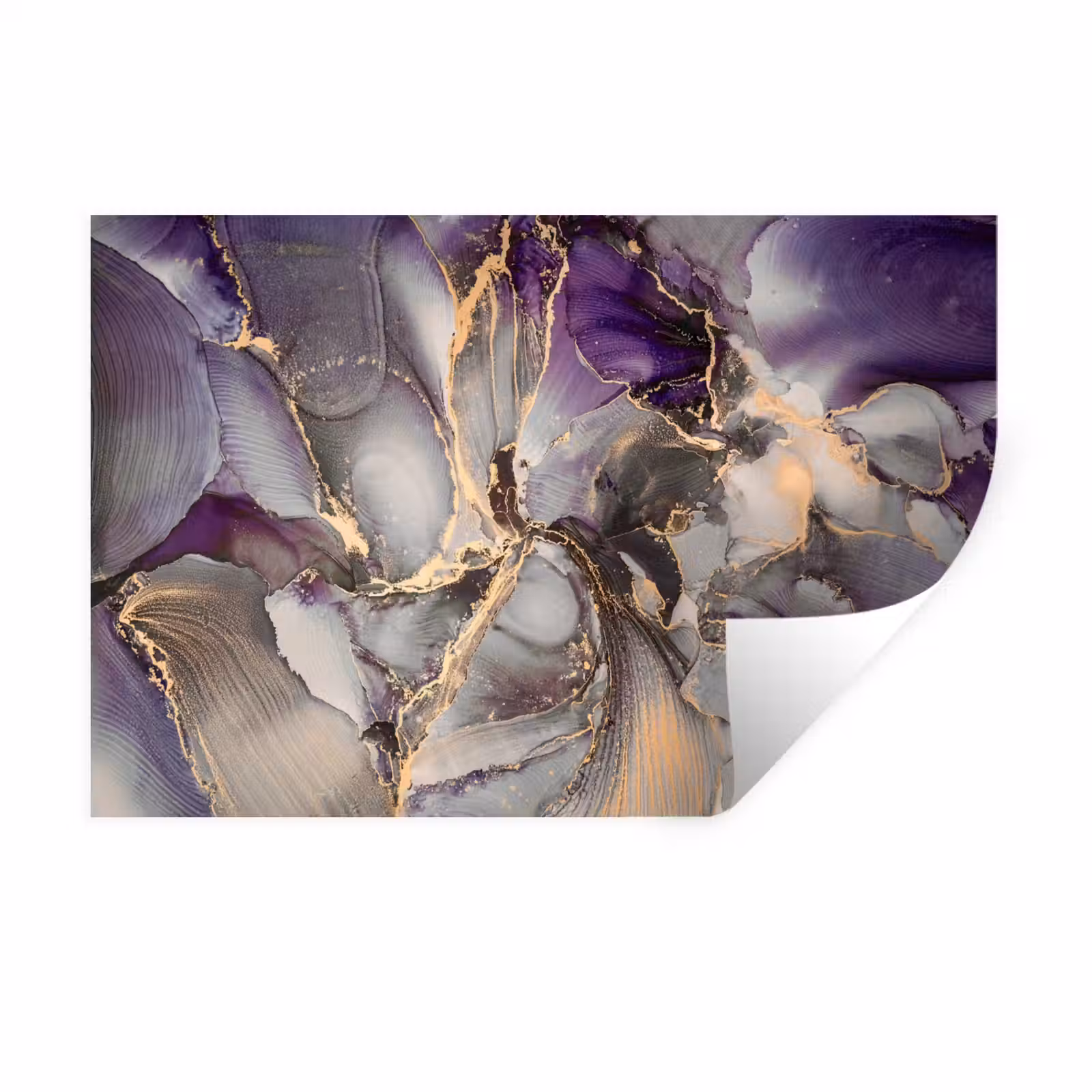 Muursticker - Goud - Paars - Marmer — 1