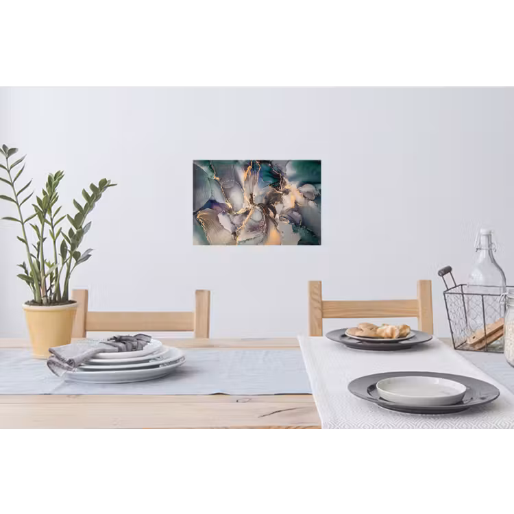 Muursticker - Goud - Blauw - Marmer — 3