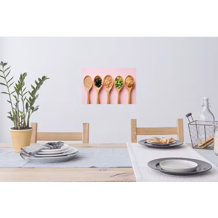 Muursticker - Ingrediënten - Lepels - Hout - Roze — 3