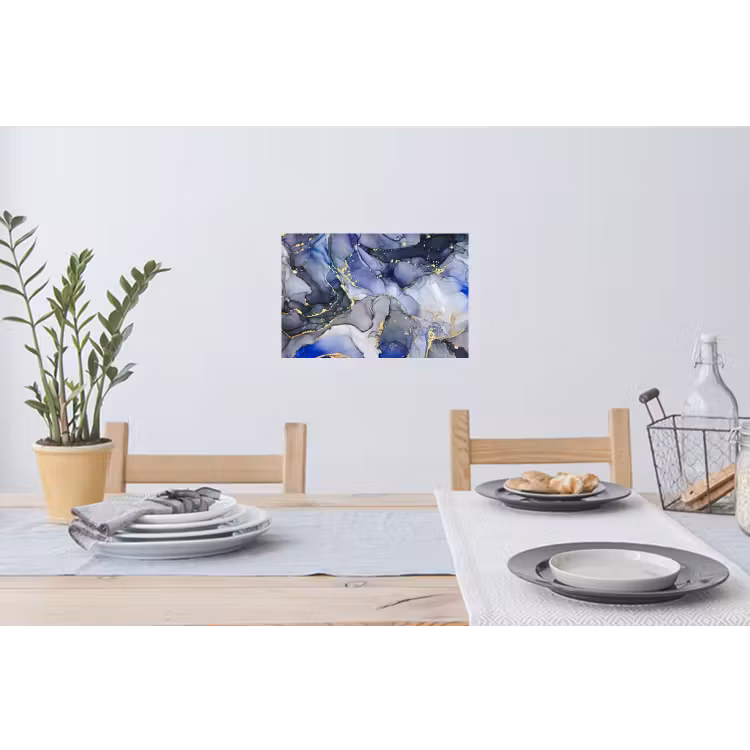 Muursticker - Marmer - Goud - Abstract - Blauw — 3