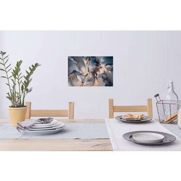 Muursticker - Marmer - Grijs - Blauw - Luxe - Goud — 3
