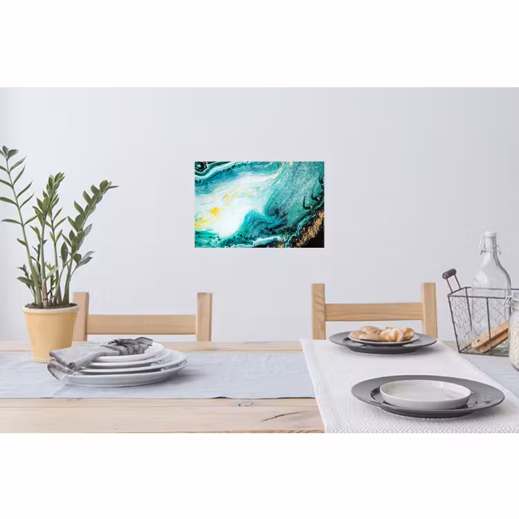 Muursticker - Marmerlook - Blauw - Goud - Glitter - Luxe - Marmer — 3