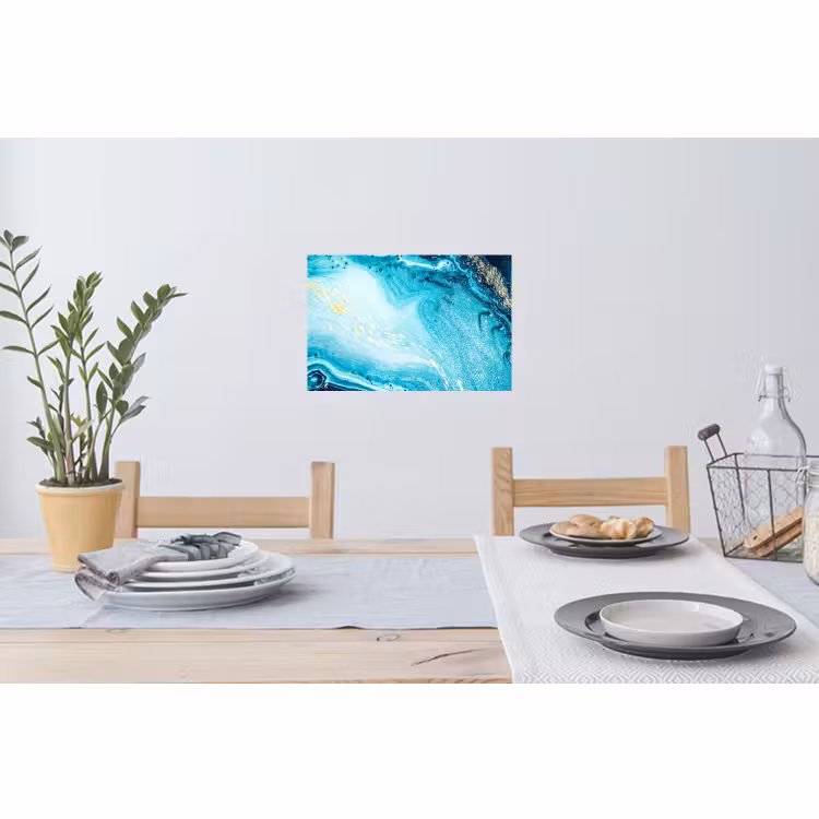 Muursticker - Marmerlook - Blauw - Goud - Luxe - Glitter - Marmer — 3