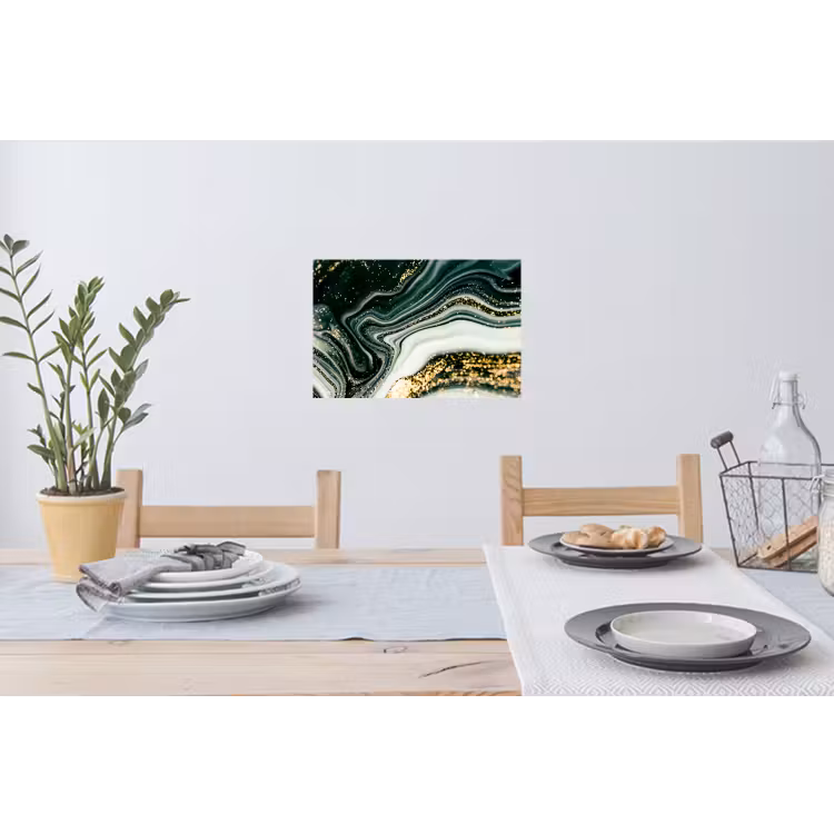 Muursticker - Marmerlook - Goud - Groen - Glitter - Design - Marmer — 3