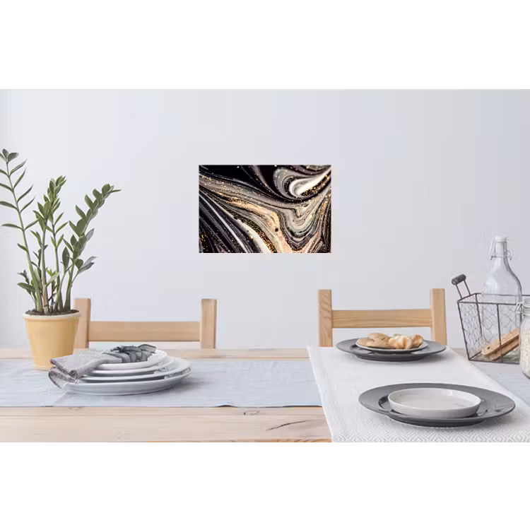 Muursticker - Marmerlook - Zwart - Goud - Wit - Glitter - Marmer — 3