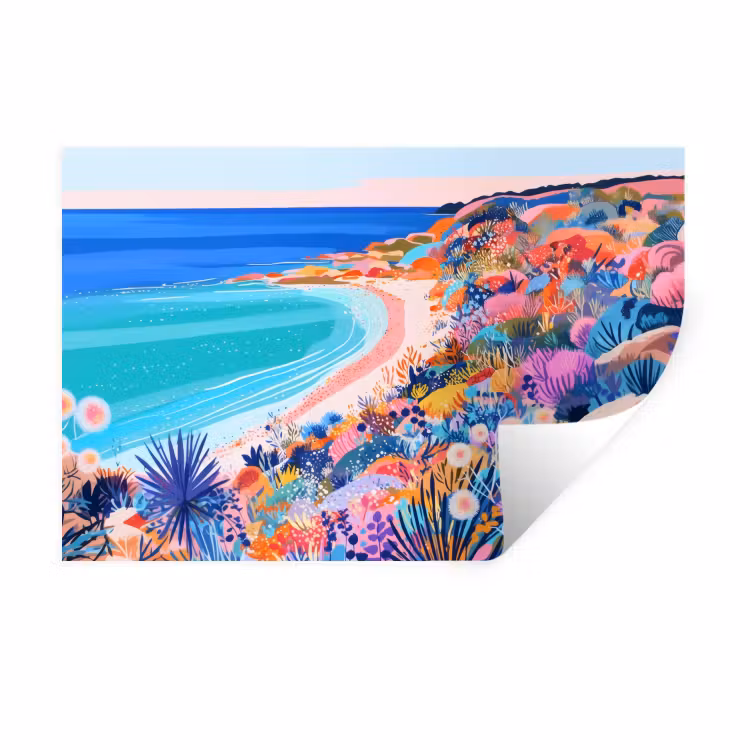 Muursticker - Bloemenweide - Zee - Zomers — 1