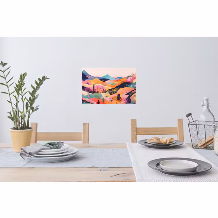 Muursticker - Golvende heuvels - Abstracte planten - Dromerig — 3