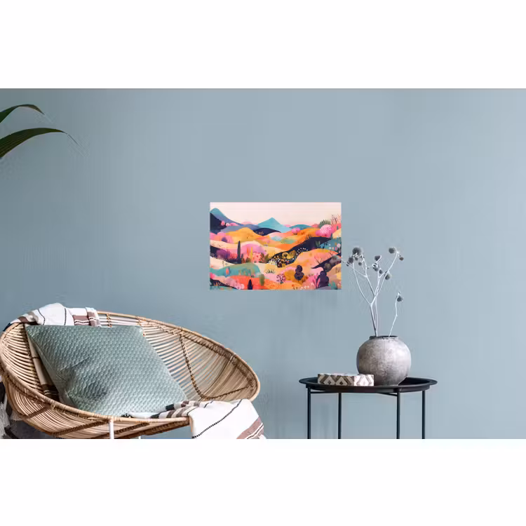 Muursticker - Golvende heuvels - Abstracte planten - Dromerig — 4