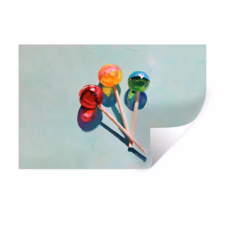 Muursticker - Lollys - Schaduw - Drie - Blauw — 1