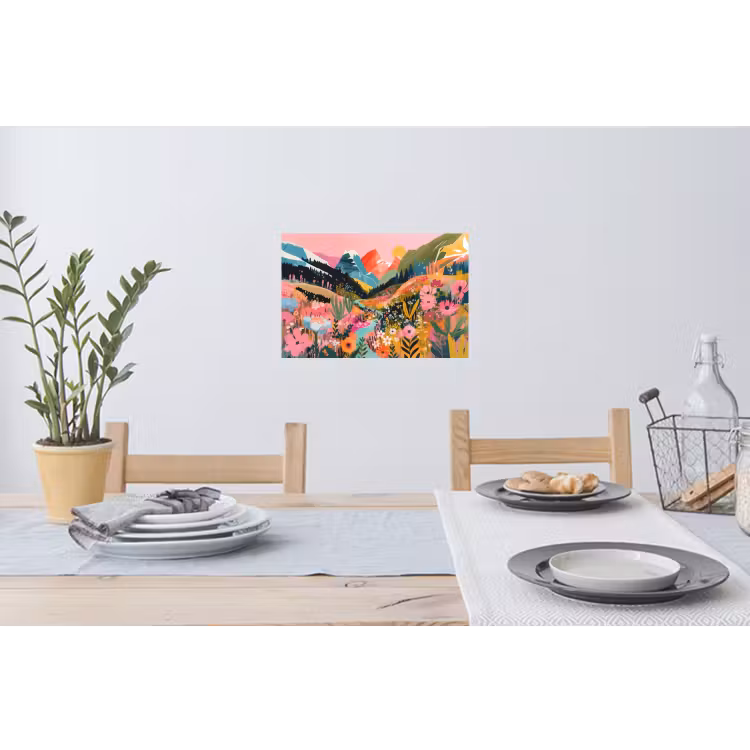 Muursticker - Rivier - Diepte - Bloemen — 3