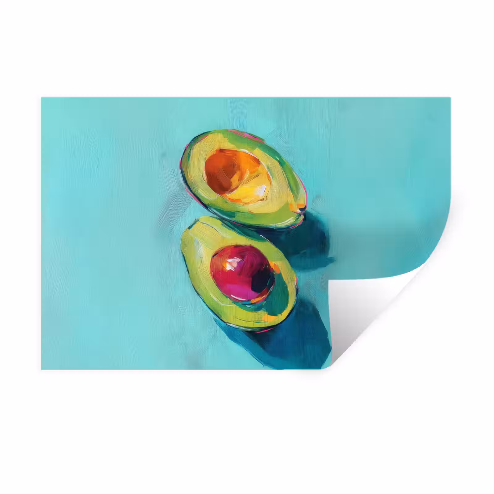Muursticker - Avocado - Groen - Pit - Schaduw — 1