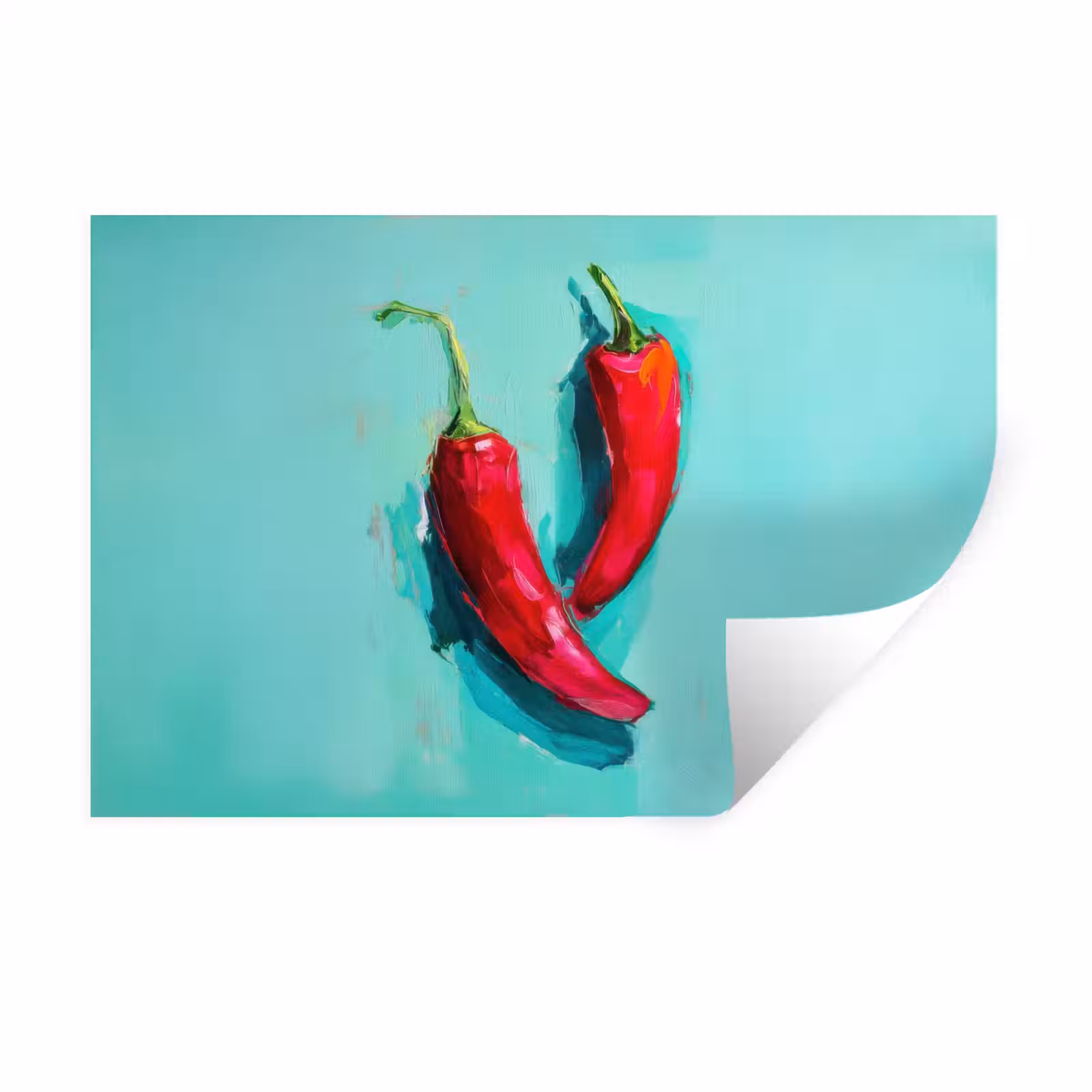 Muursticker - Chilipepers - Geverfd - Rood — 1