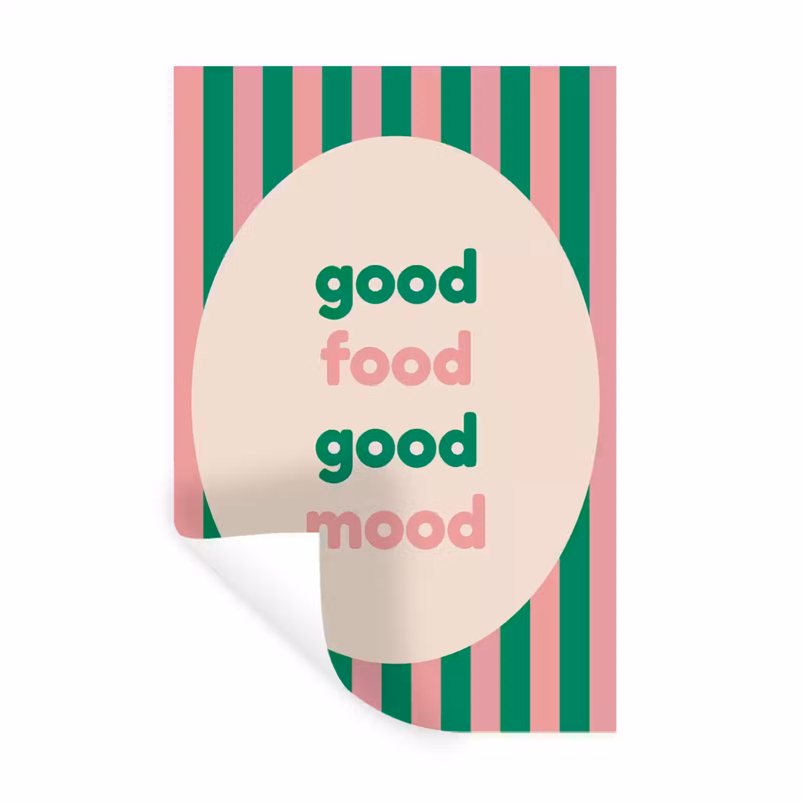 Muursticker - Gestreept - Quote - Ovaal - Roze — 1