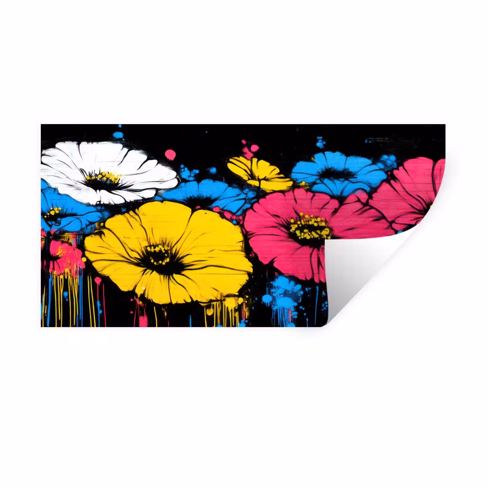 Muursticker - Graffiti - Bloemen - Kleur — 1
