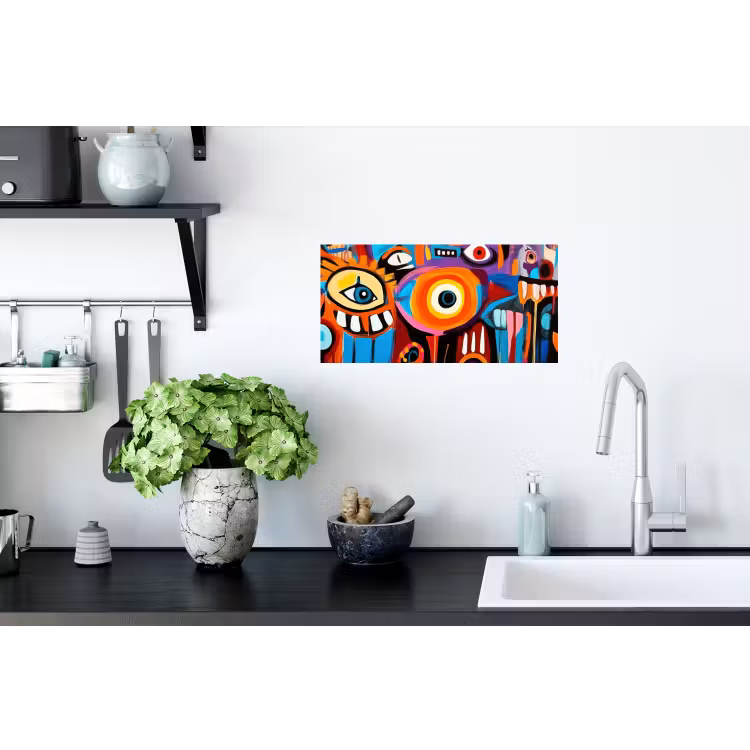 Muursticker - Abstract - Gezicht - Kleurrijk — 2
