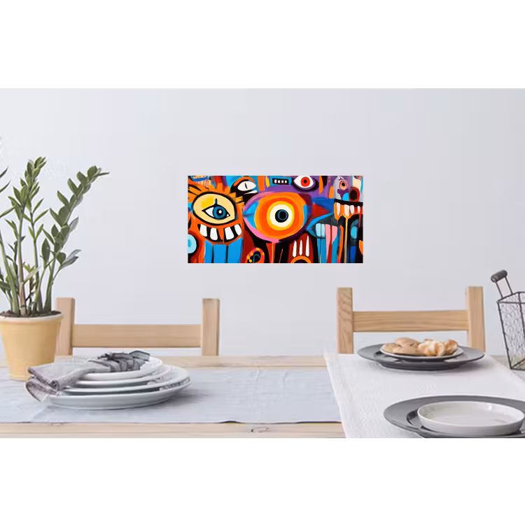 Muursticker - Abstract - Gezicht - Kleurrijk — 3