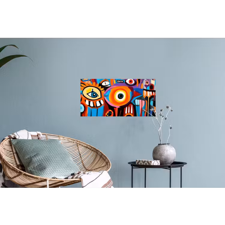 Muursticker - Abstract - Gezicht - Kleurrijk — 4