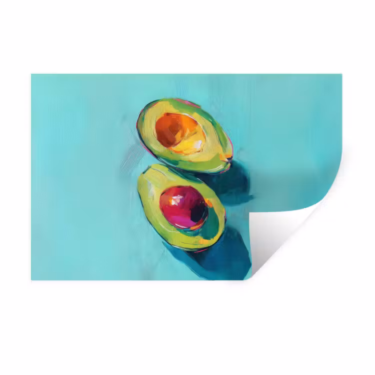 Muursticker - Avocado - Groen - Pit - Schaduw — 1