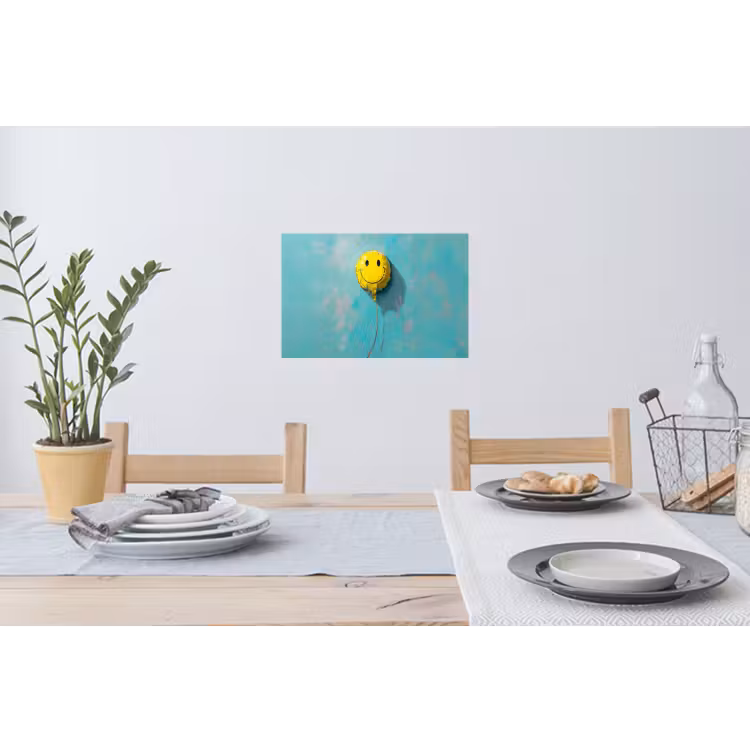Muursticker - Ballon - Geel - Smiley — 3