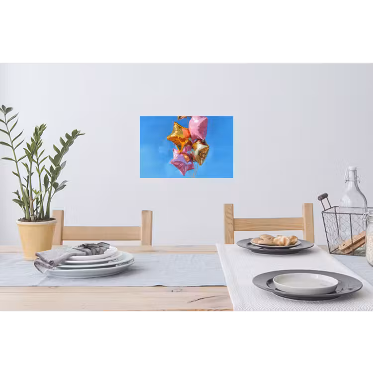 Muursticker - Ballonnen - Goud - Stervorm - Roze — 3