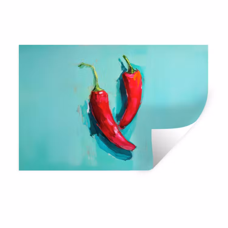 Muursticker - Chilipepers - Geverfd - Rood — 1