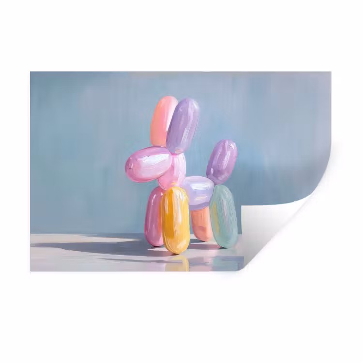 Muursticker - Dier - Ballon - Pasteltinten - Glanzend — 1