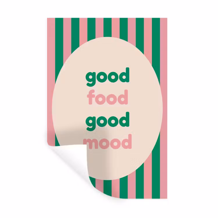 Muursticker - Gestreept - Quote - Ovaal - Roze — 1