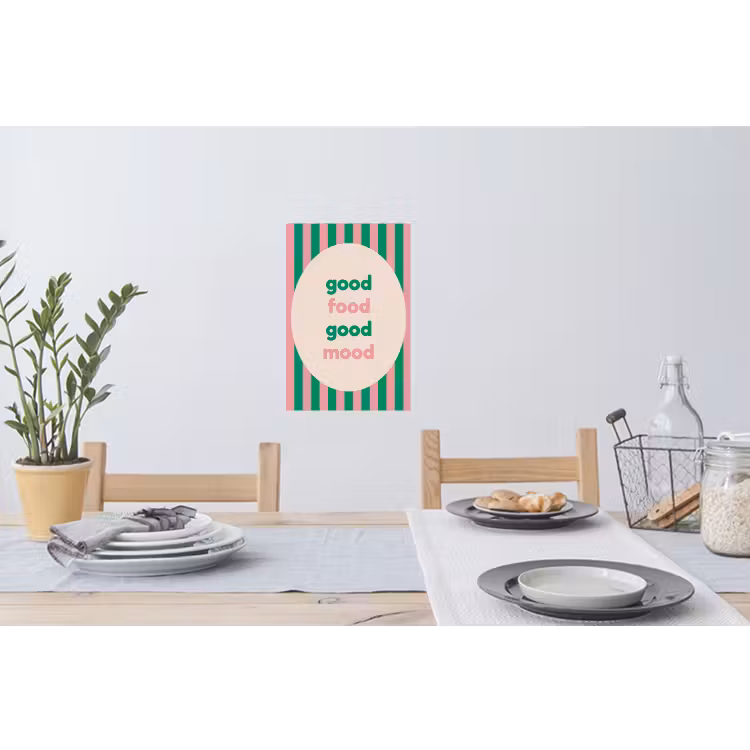Muursticker - Gestreept - Quote - Ovaal - Roze — 3