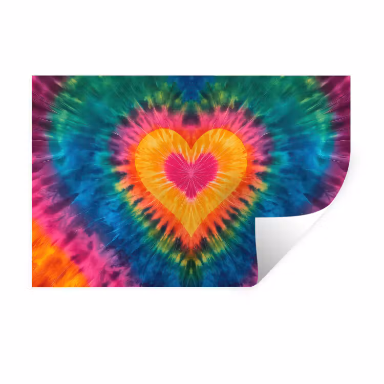 Muursticker - Hart - Tie Dye - Kleurrijk — 1