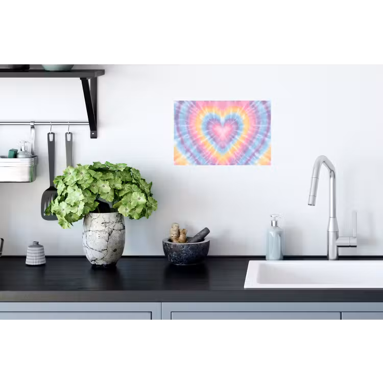 Muursticker - Hartvorm - Pastelkleuren - Tie Dye — 2
