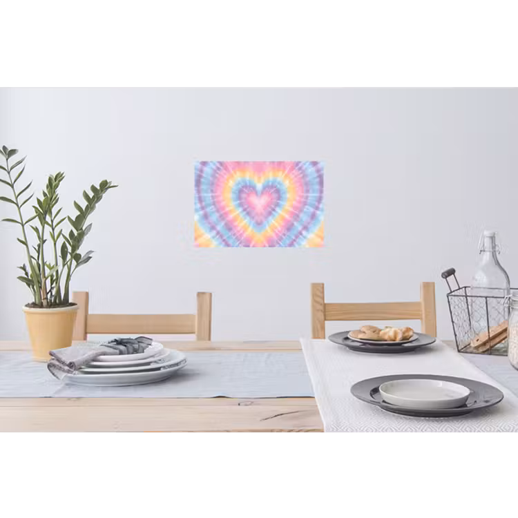 Muursticker - Hartvorm - Pastelkleuren - Tie Dye — 3