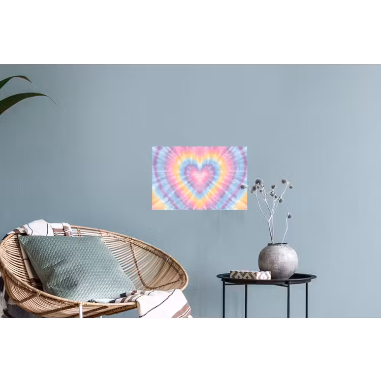 Muursticker - Hartvorm - Pastelkleuren - Tie Dye — 4