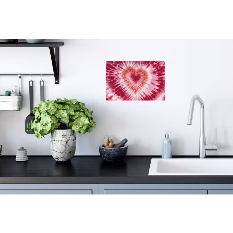 Muursticker - Hartvorm - Roze - Tie dye — 2