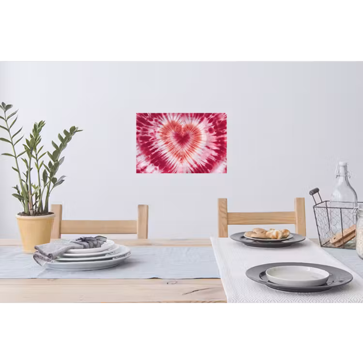 Muursticker - Hartvorm - Roze - Tie dye — 3