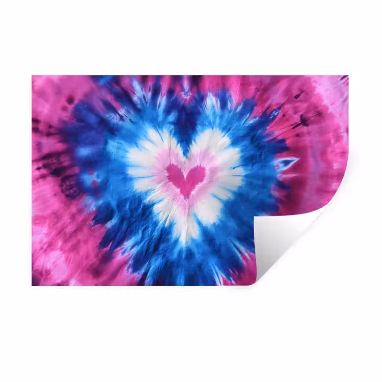Muursticker - Hartvormig - Tie dye - Paars — 1