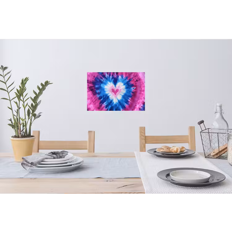 Muursticker - Hartvormig - Tie dye - Paars — 3