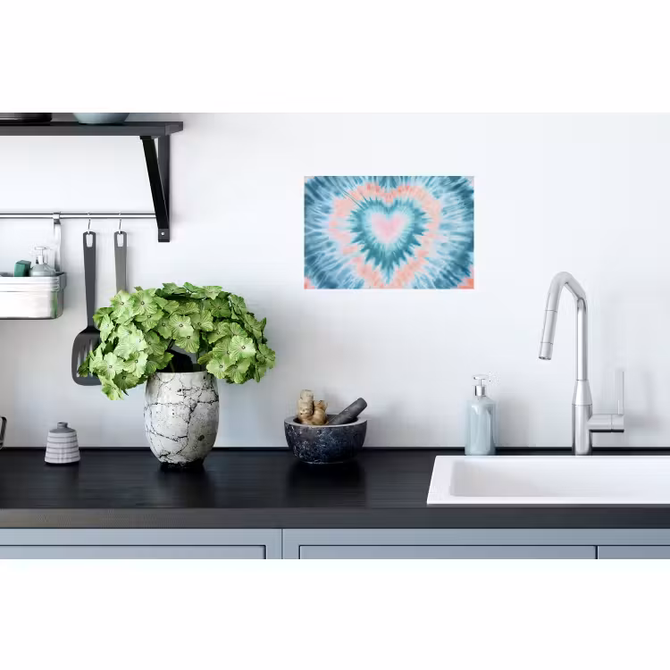 Muursticker - Hartvormig - Tie dye - Pasteltinten - Lichtgroen — 2