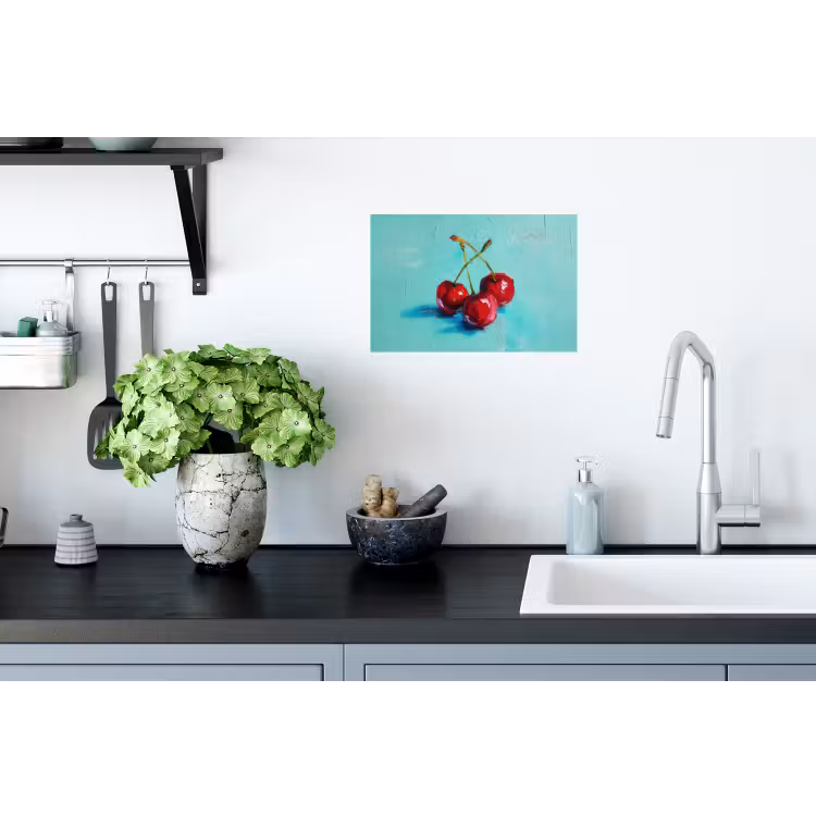 Muursticker - Kersen - Rood - Drie - Geverfd — 2