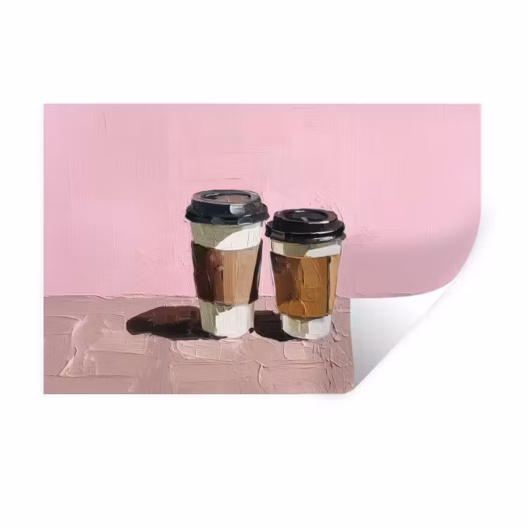 Muursticker - Koffiebekers - Deksel - Verf - Textuur — 1