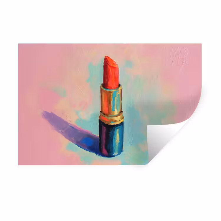 Muursticker - Lippenstift - Rood - Penseelstreken — 1