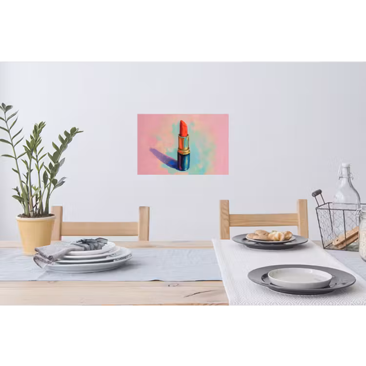 Muursticker - Lippenstift - Rood - Penseelstreken — 3