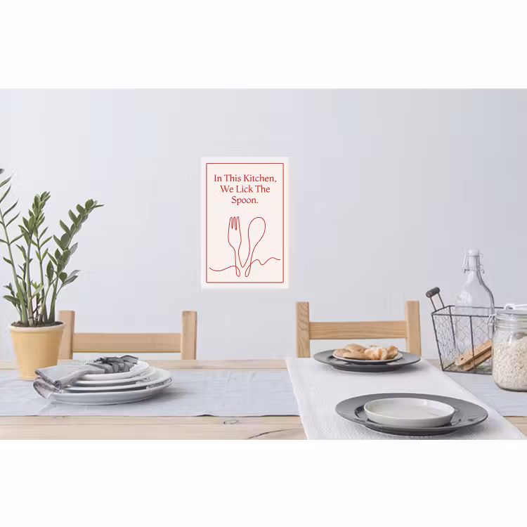Muursticker - Minimalistisch - Vork - Lepel - Lijntekening — 3