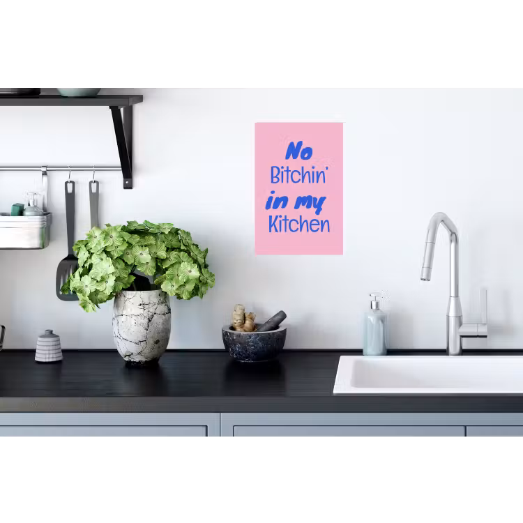 Muursticker - Quote - Blauw - Lettertype - Keuken — 2