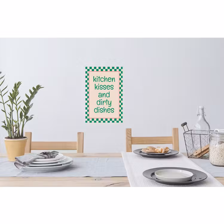 Muursticker - Quote - Groen - Geblokt - Keuken — 3