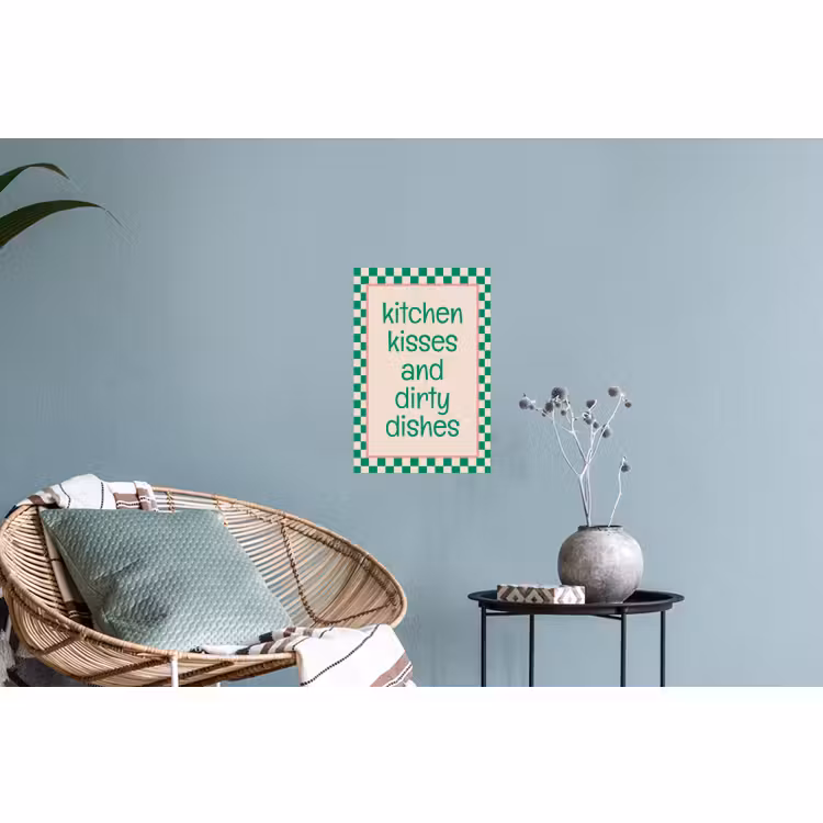 Muursticker - Quote - Groen - Geblokt - Keuken — 4
