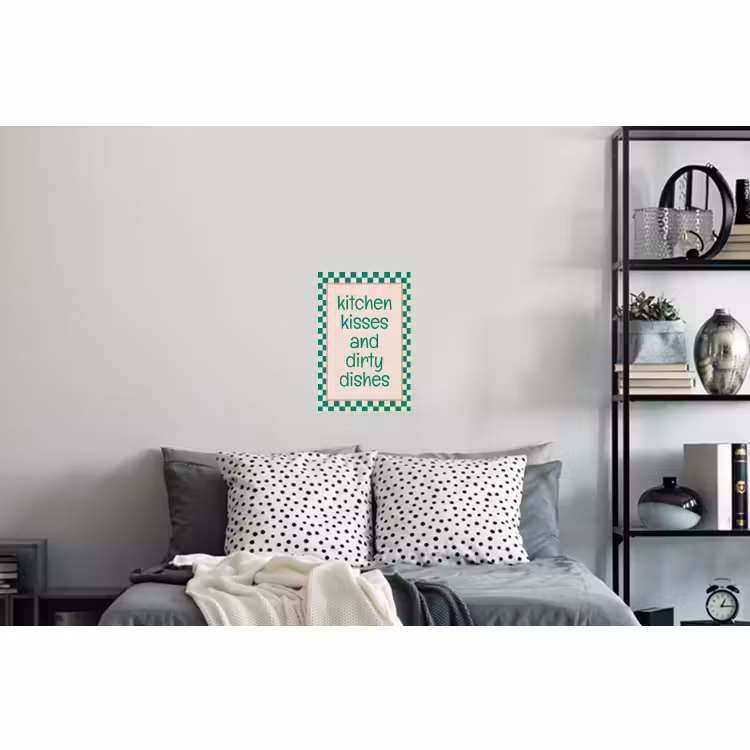Muursticker - Quote - Groen - Geblokt - Keuken — 5