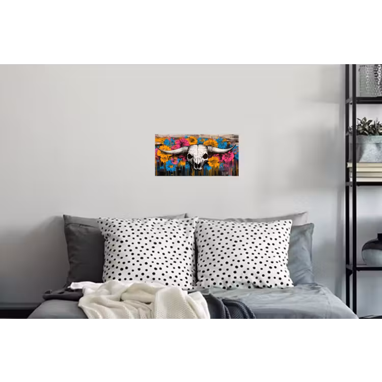 Muursticker - Schedel - Bloemen - Graffiti — 5