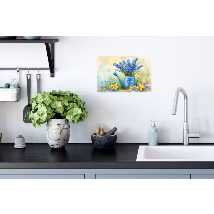 Muursticker - Lavendelbloemen - Quote - Gieter — 2
